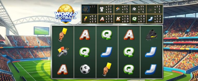 World Football Fortunes slot review gameplay image – 250 spin test